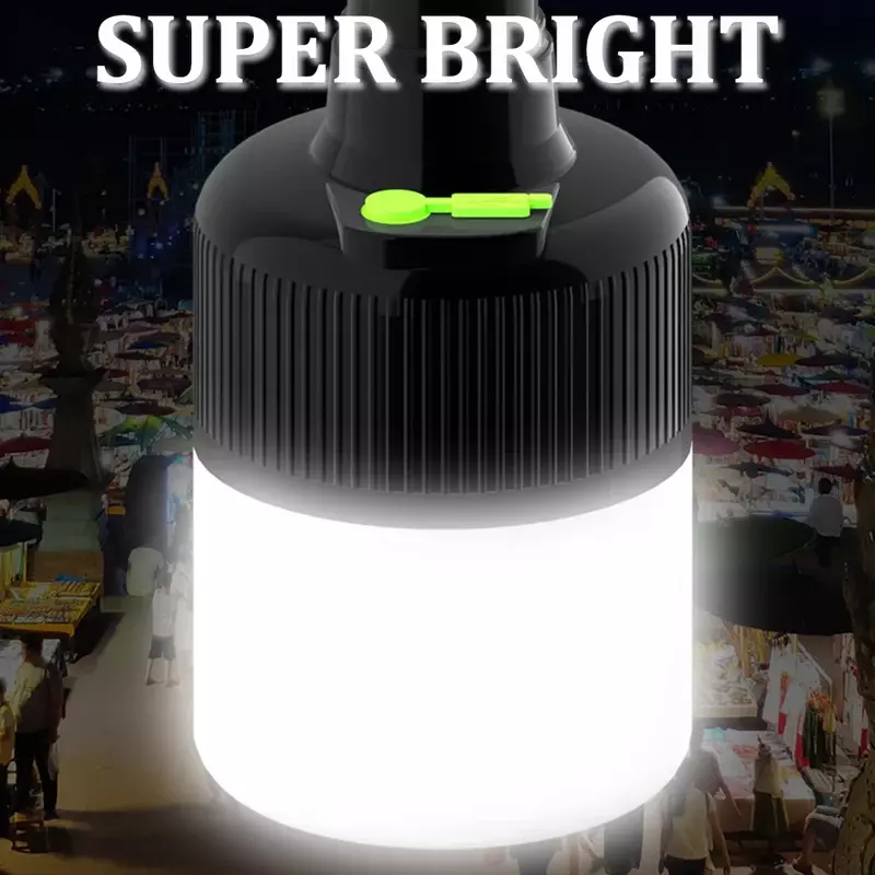 Lâmpadas LED móveis poderosas, lâmpada de acampamento, luz de emergência, luz noturna ao ar livre, lâmpadas penduradas, usb recarregável, lanterna de pesca