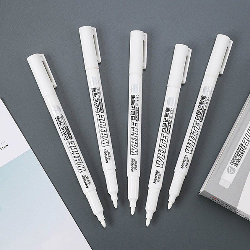 Белая маркерная ручка, водостойкая фломастер на спиртовой основе для окраски шин, ручки для рисования граффити, Перманентная гелевая ручка для ткани, дерева, кожи, маркер 2 мм