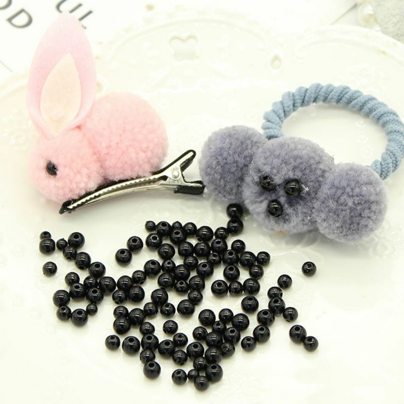 Perles sécurité noires pour yeux poupée, 100 pièces, 3-12mm, perles à coudre pour bricolage, ours, jouets en peluche,