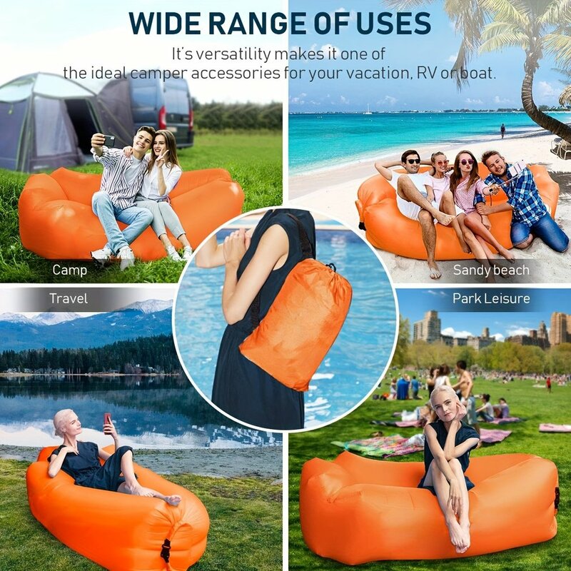 Prodotti per esterni di tendenza divano letto ad aria infaltabile veloce sacco a pelo gonfiabile di buona qualità Air Bag Lazy Bag divano da spiaggia