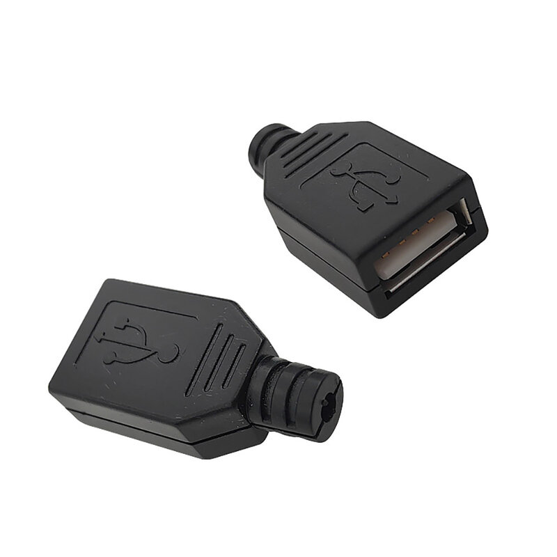 1-5pcs USB Male And femaleBuckle 4 Pin Connectors Micro USB Connector Plastic Shell Jack Tail Sockect Plug Terminals