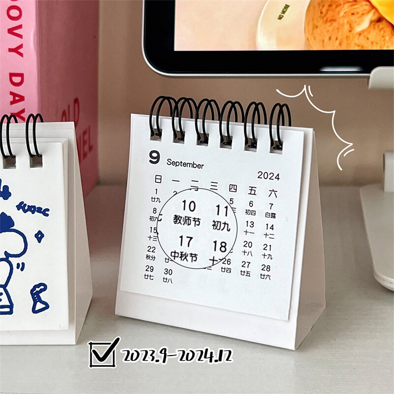 2023.9-2024.12. Calendario Cartoon Mini Desk Calendar Coil Calendar Book Diy Journal Planner Record Desk accessori decorazione