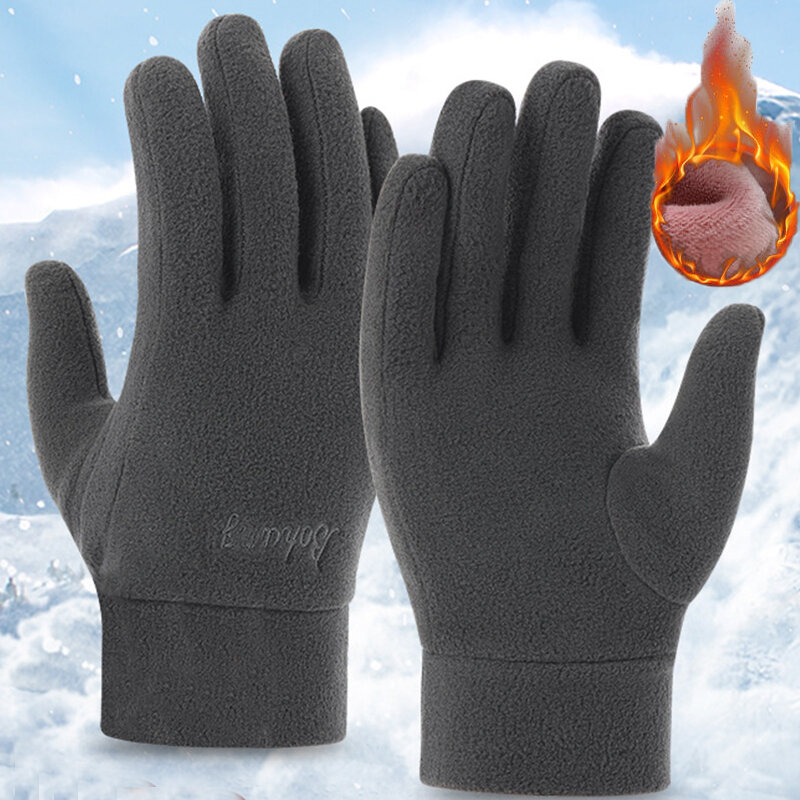 Guantes de invierno para hombre y mujer, manoplas térmicas de lana, resistentes al frío, al viento, resistentes al agua, cálidas, para correr y esquiar