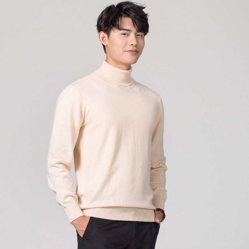 MRMT 2024 nowy męski sweter o wysokiej rozpinany sweter jednolity kolor, Plus rozmiarze sweter Base sweter dla męska bluzka