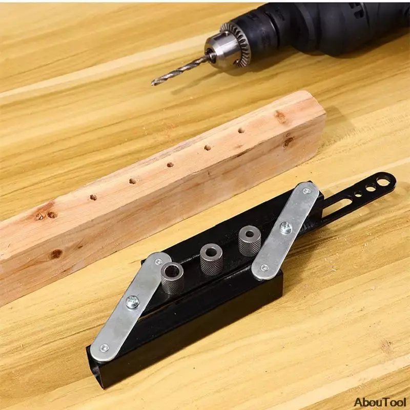 2-1 localizzatore di perforatori a foro dritto perforatore autocentrante strumenti per la lavorazione del legno fai da te localizzatore di fori di perforazione Kit di perforazione in alluminio