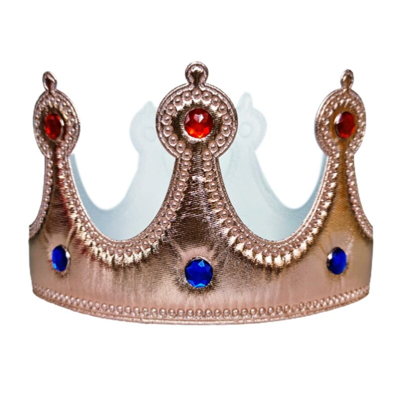 Topi Mahkota Pesta Mengkilap Topi untuk Ulang Tahun Pernikahan Perayaan Cosplay Raja Mahkota Kain Lembut Menunjukkan Kinerja Kostum Dropship