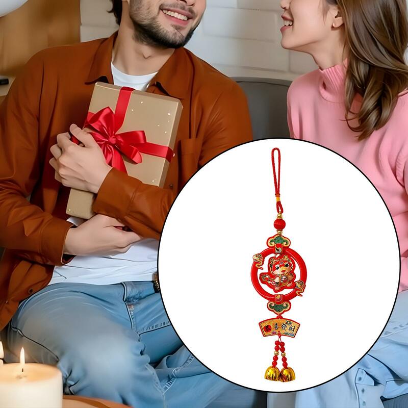 2024 New Year Bell Hanging Decoration Lucky New Year Pendant for Bedroom Housewarming Decoration Window Party Supplies Office