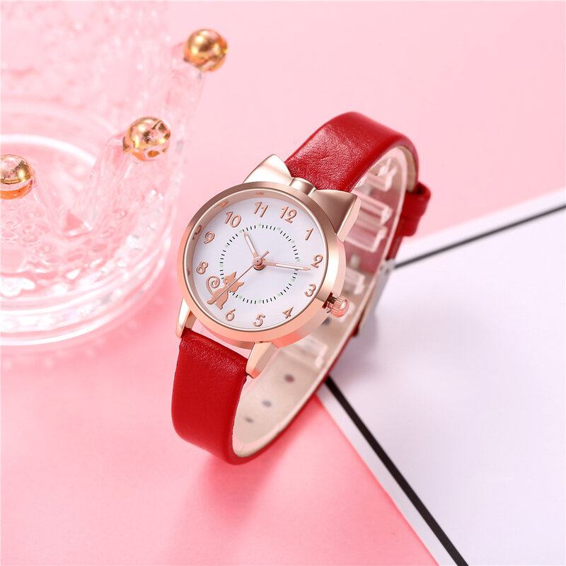 Relógio de luxo para mulheres bonito gato dos desenhos animados relógios de quartzo luminosos para meninas moda casual senhoras relógios de pulso à prova dwaterproof água