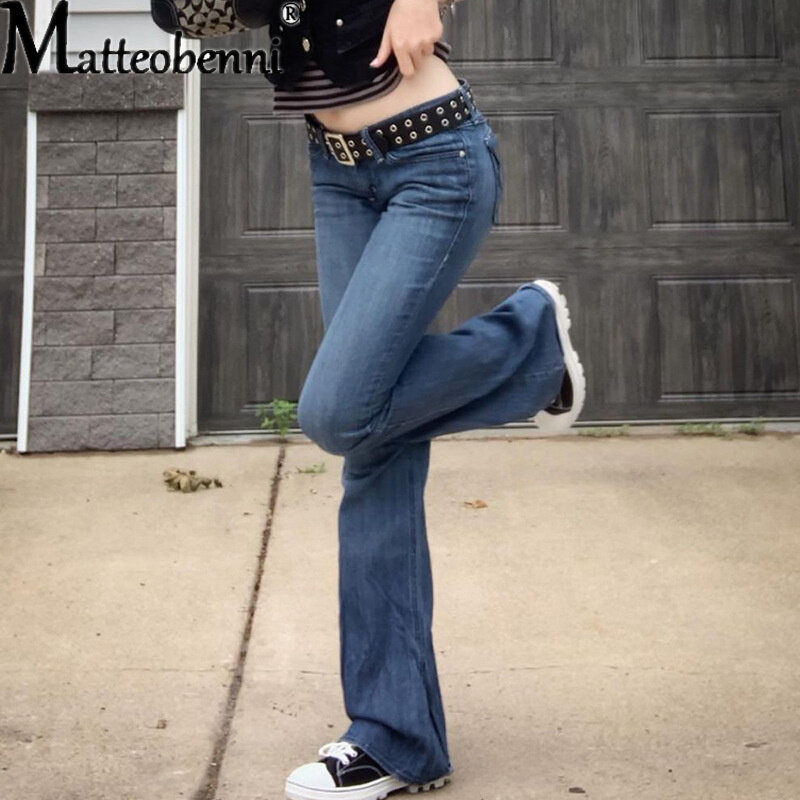 Модные женские джинсы со средней талией, Элегантные повседневные расклешенные прямые брюки, уличная одежда, женские моющиеся хлопковые брюки, 22