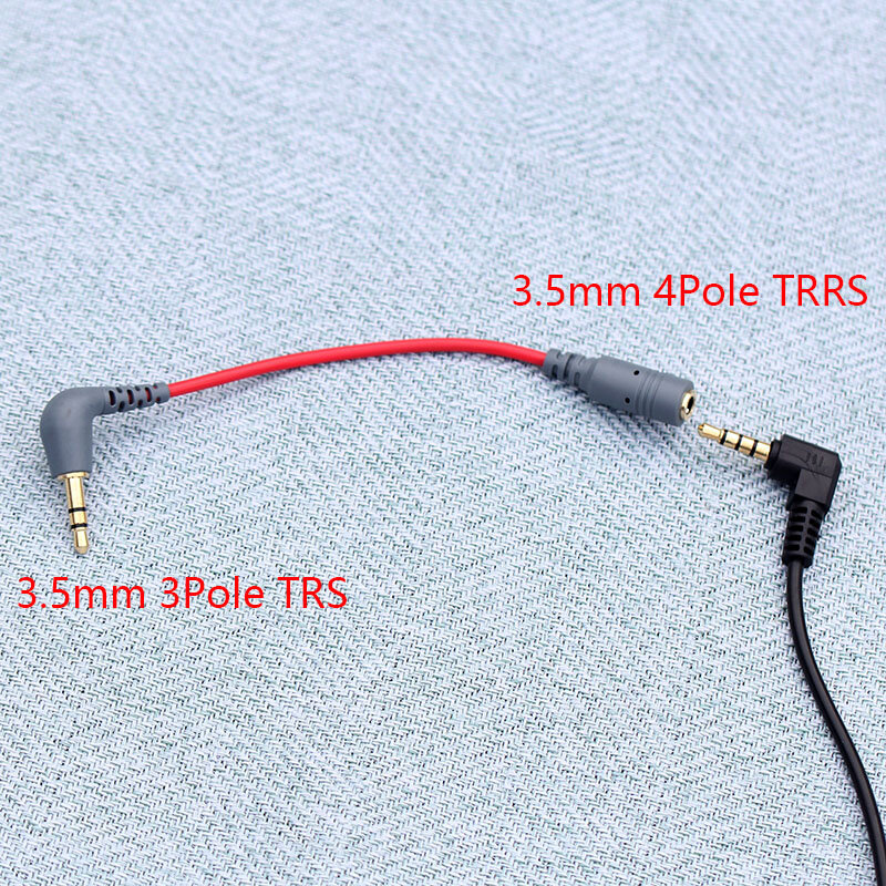 Kabel TRRS Female Ke TRS Male 3.5Mm Adaptor Bersudut 90 Derajat untuk Mikrofon dengan Mikrofon Tipe Mikro Video