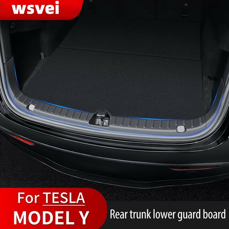 Pelindung Sill bagasi mobil, Aksesori Mobil untuk Tesla Model Y 2022 pelindung Bumper belakang otomatis Model Y 2023