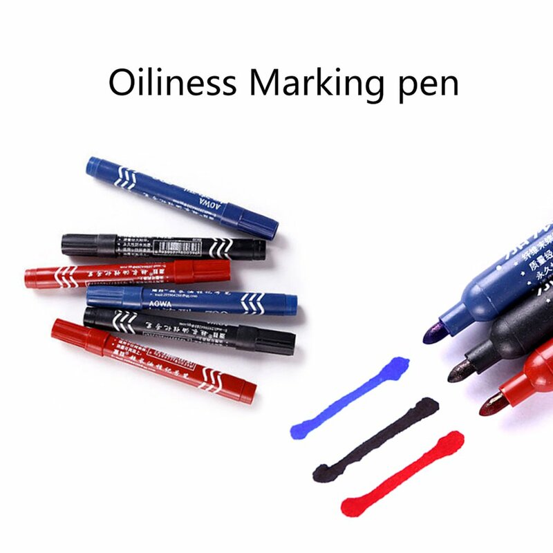 Rápido-secagem permanente pintura marcador caneta diy caneta de óleo para crianças arte desenho 1 pçs caneta de óleo preto dedo do pé redondo 0.7/1.5mm