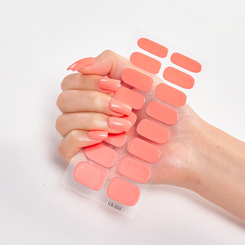 Наклейки для ногтей без выпечки, оптовая продажа, однотонные наклейки для ногтей, простые водонепроницаемые наклейки для ногтей, полноцветные однотонные наклейки
