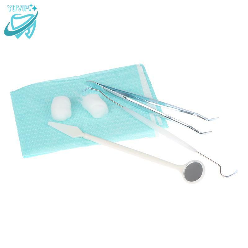 Kit descartável Dental Forcep Probe, Oral Care Set, Dente Clareamento Instrumento, Dentista Preparado Ferramenta, Espelho, 1 Conjunto