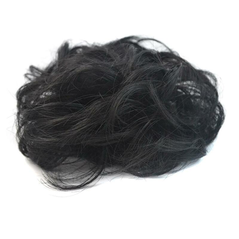 Sanggul rambut sintetis wanita bergelombang berantakan, rambut palsu ekstensi Sanggul ikat rambut elastis cincin Chignon Scrunchies