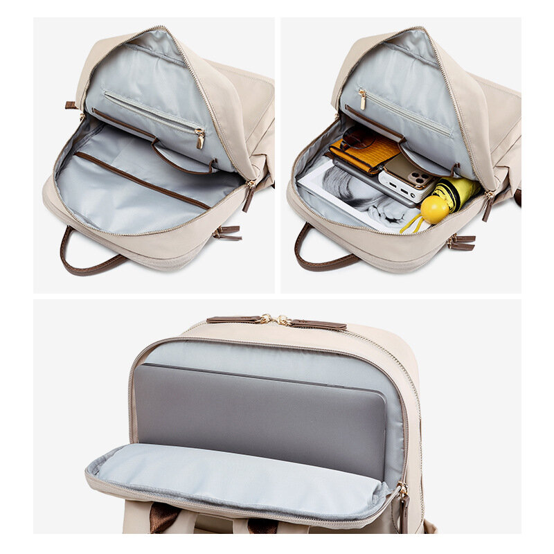 Mochila impermeável elegante para senhoras, bolsa de viagem simples, bolsa de computador de escola secundária de lazer, nova moda pequena