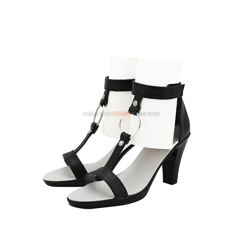 Туфли для косплея Honkai Impact 3 Seele Vollerei, черные сандалии на высоком каблуке, изготовленные на заказ