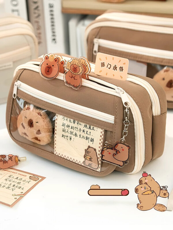 Cute Fabric Pencil Case Kawaii Large Capacity Animal Zipper Kids Bag Children'S Boys' Pen Pouch Girl School Case Supplies