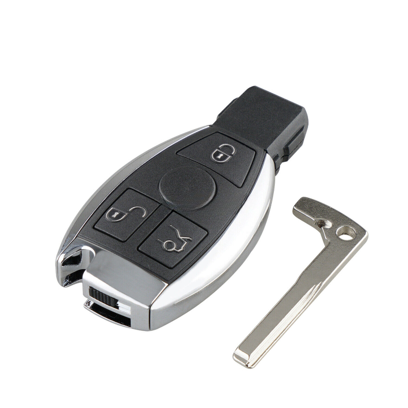 Coque de clé à distance de voiture à 3 boutons, lame de remplacement, coque de clé à distance pour Mercedes Benz BGA Classe A, B, C, E, S