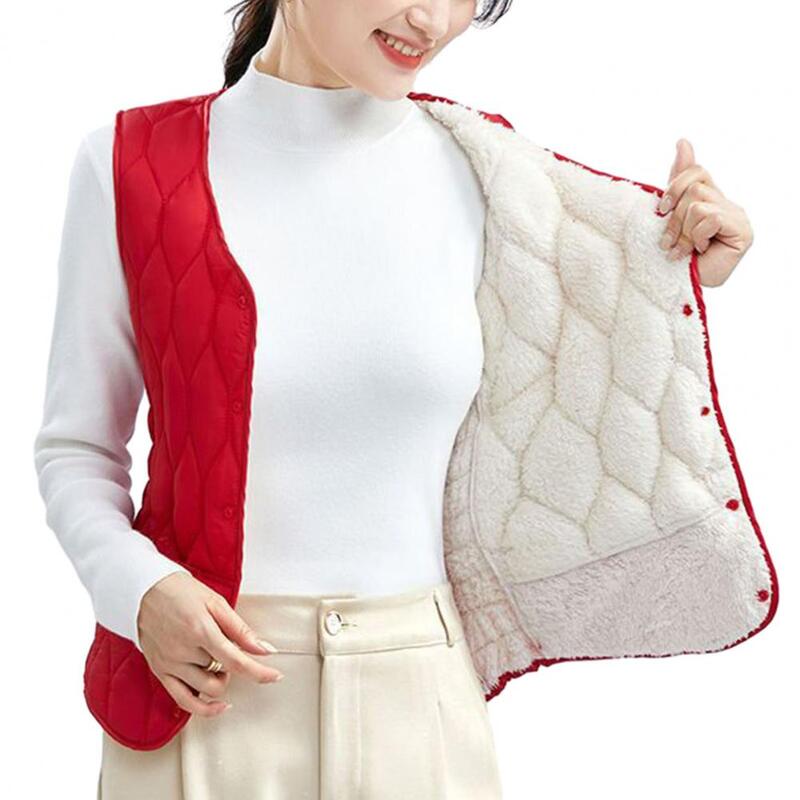 Women Vest Jacket Stylish Plus Size Women's Winter Vest Coat Warm Windproof Sleeveless Waistcoat with Pockets Single-breasted