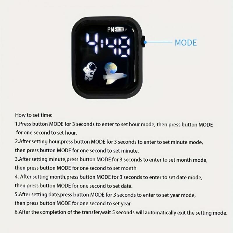 Shockproof Watch Stylish Square Led Digital Watch Sporty Design Shockproof Accurate for Students Sports Enthusiasts Led
