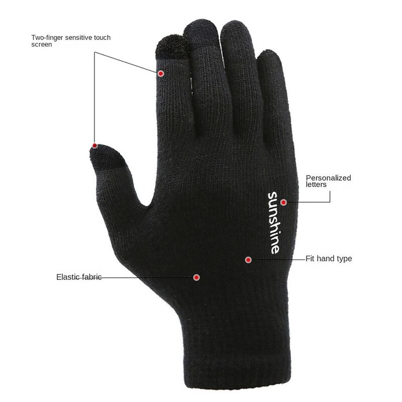 Нескользящие перчатки для сенсорного экрана, новинка 2023, ветрозащитные зимние теплые вязаные зимние перчатки, теплые перчатки для улицы