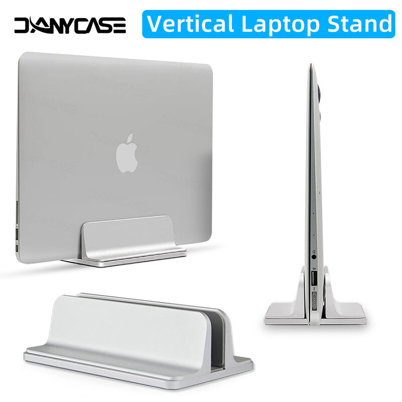 Vertical Laptop Stand For Macbook Air Pro 13 15 16 Desktop Aluminum Stand With Adjustable Dock Size For Notebook Stand