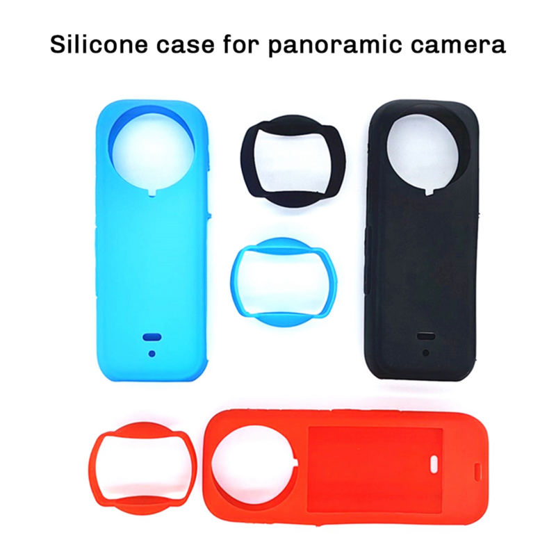 Fotocamera sportiva con custodia in Silicone per obiettivo per custodia in Silicone antipolvere antipolvere per corpo panoramico X4, blu