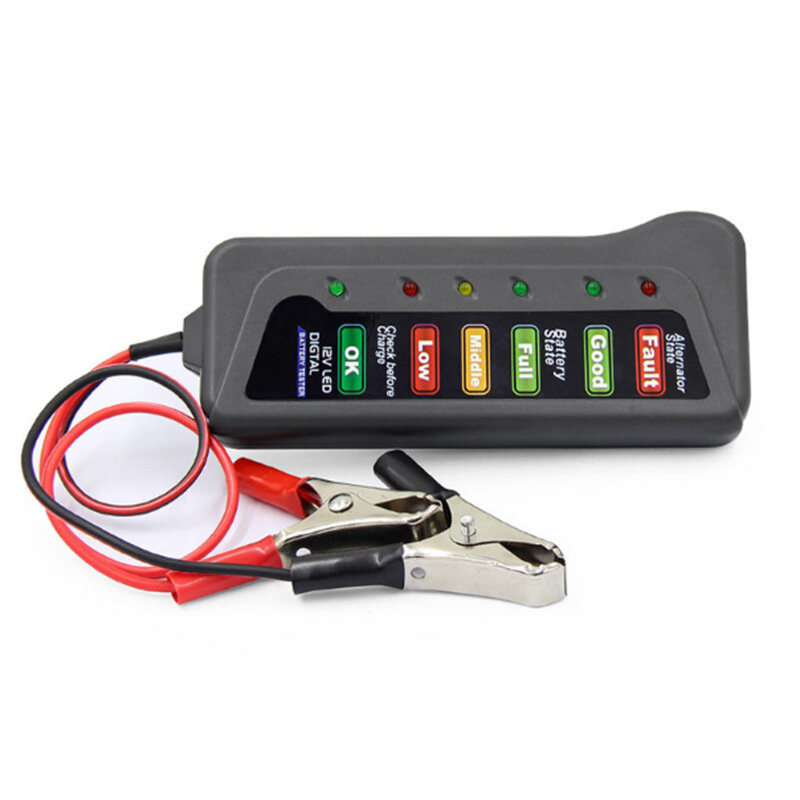 1PC Mini 12V Car Battery Tester Digital Alternator Tester 6 LED Lights Display Car Diagnostic Tool for Car 2021 Battery Tester