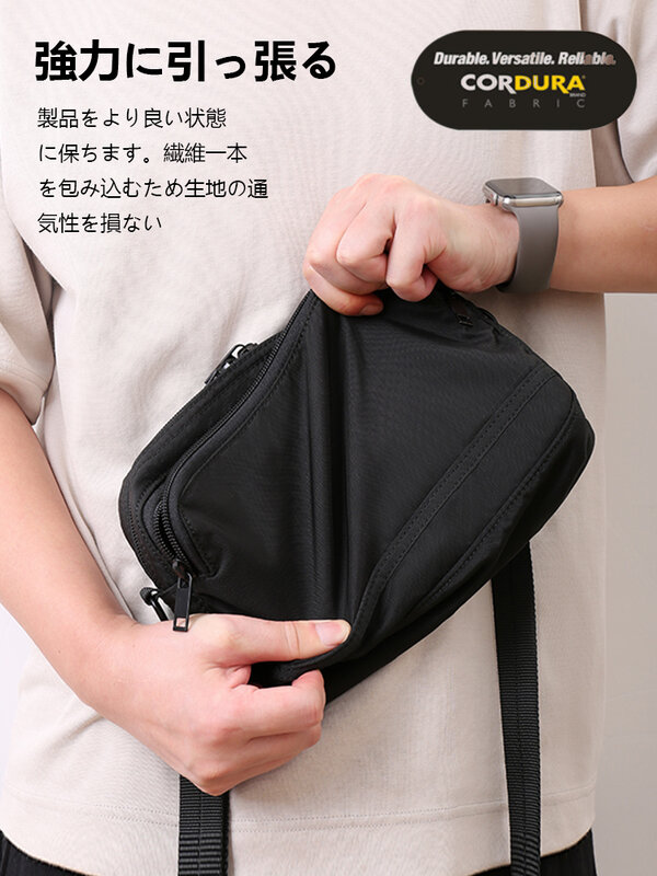 Gaya Jepang tas selempang pria kain nilon tas bahu tunggal pria tas selempang kasual untuk pria tas mewah tas tangan pria
