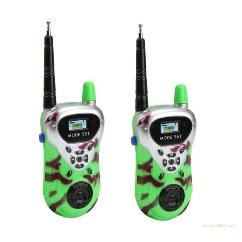 Y4ud 2 peças crianças walkie talkie brinquedo intercomunicador operado por bateria para crianças presente aniversário