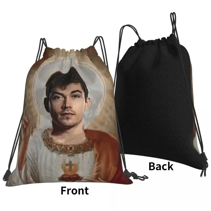 San charles leclerc-mochilas portáteis com cordão para homens e mulheres, bolsa esportiva de bolso para livro e estudantes