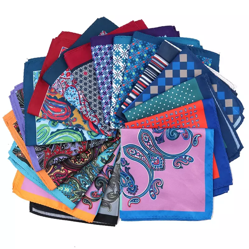 30*30cm Polyester Paisley 30Colors Pocket Handkerchief Towel Paisley Floral Patchwork Wedding Party Pocket Square One Side Print