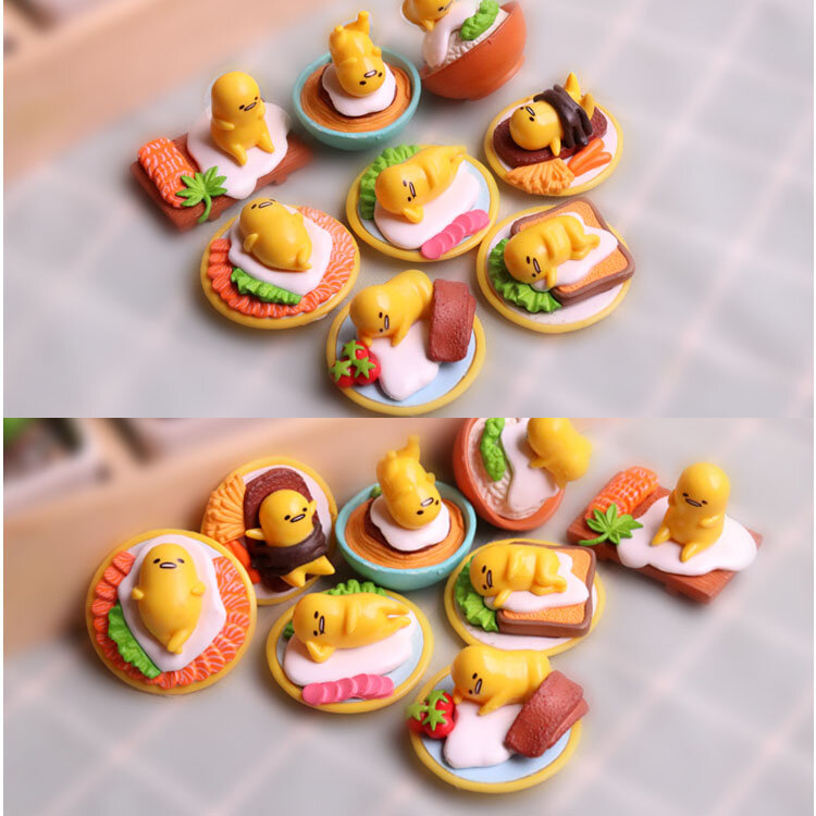Juguetes de huevos perezosos de yema de Anime japonés, Linda muñeca Kawai, caja ciega, regalos para niños, Decoración de mesa, figuras de Gashapon