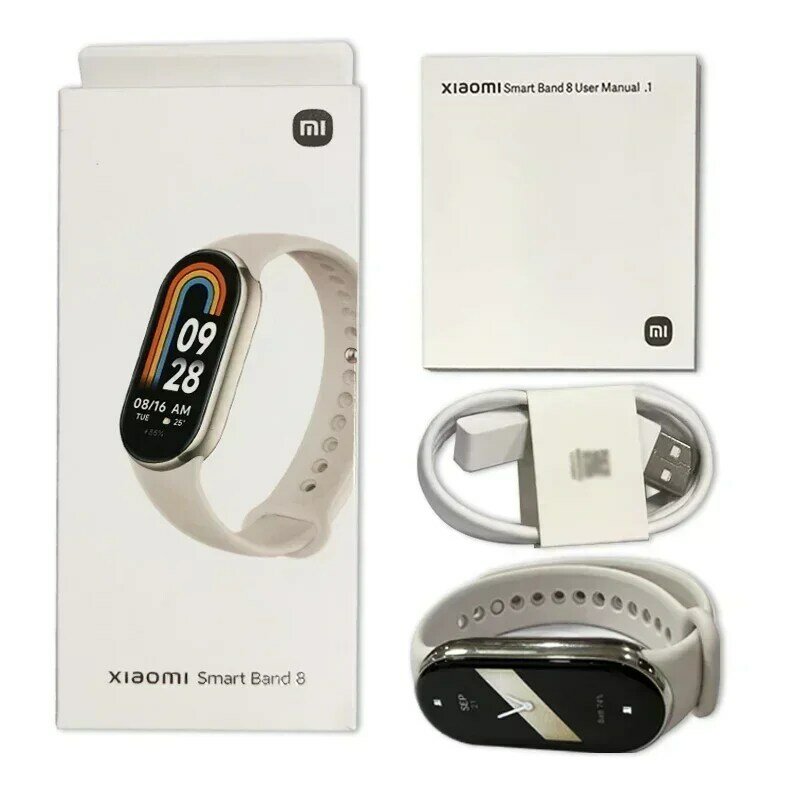 Xiaomi-pulsera inteligente Mi Band 8 versión Global, accesorio deportivo resistente al agua con Pantalla AMOLED 1,62, control del oxígeno en sangre