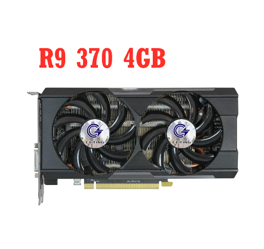 การ์ดจอ GPU AMD Radeon R9ไพลิน370 4GB R7กราฟิกการ์ด370X หน้าจอวิดีโอเกมคอมพิวเตอร์ตั้งโต๊ะ