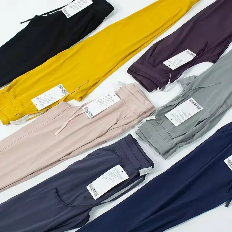 Женские Штаны Для Йоги Lulu, эластичные штаны с высокой посадкой, джоггеры на шнурке, длинные женские спортивные штаны для бега, предназначенные для движения