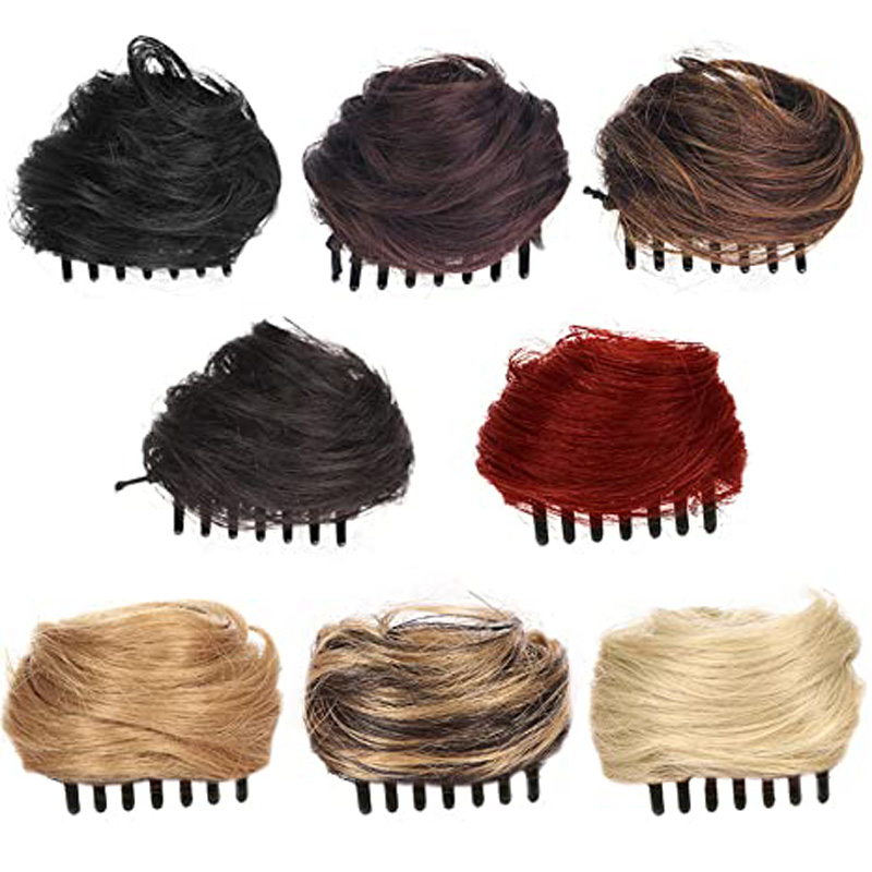 Synthetic clip on the elastic band of the hair messy clip on the hair patch hair loop wrapped around the messy hair for women