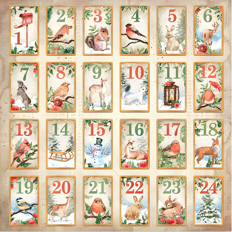 24 Teile/paket Romantische Weihnachten Aufkleber DIY Handwerk Scrapbooking Album Junk Journal Dekorative Aufkleber