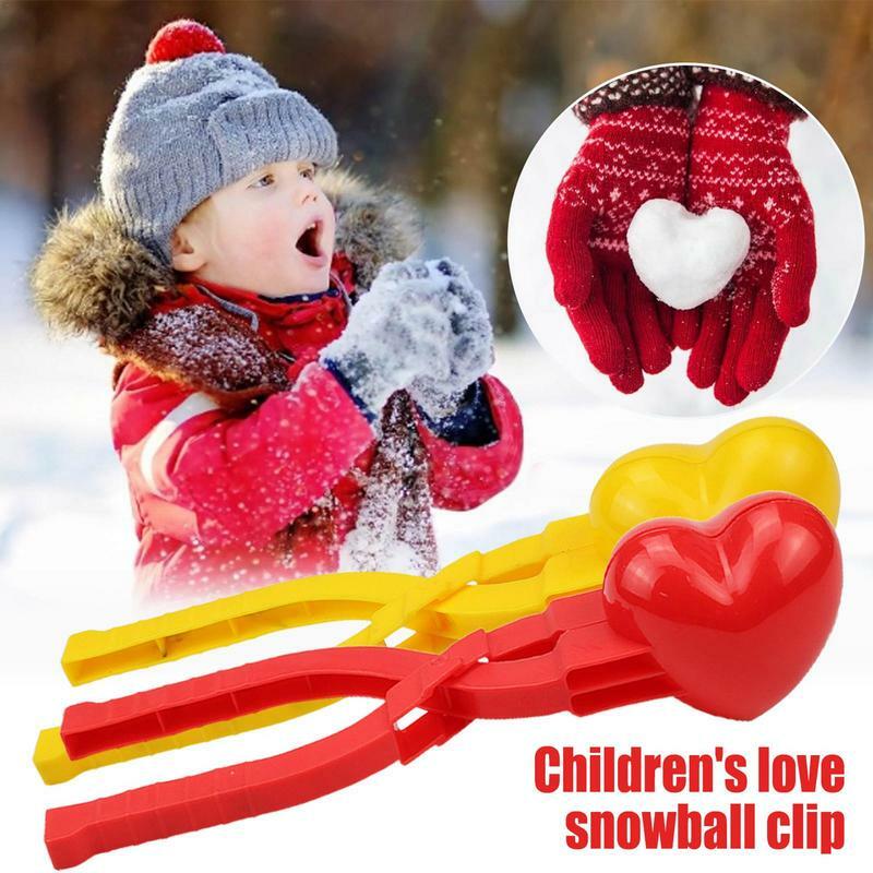 Creador de bolas de nieve en forma de corazón para niños y adultos, herramienta para hacer bolas de nieve, lucha de bolas de nieve al aire libre, Invierno