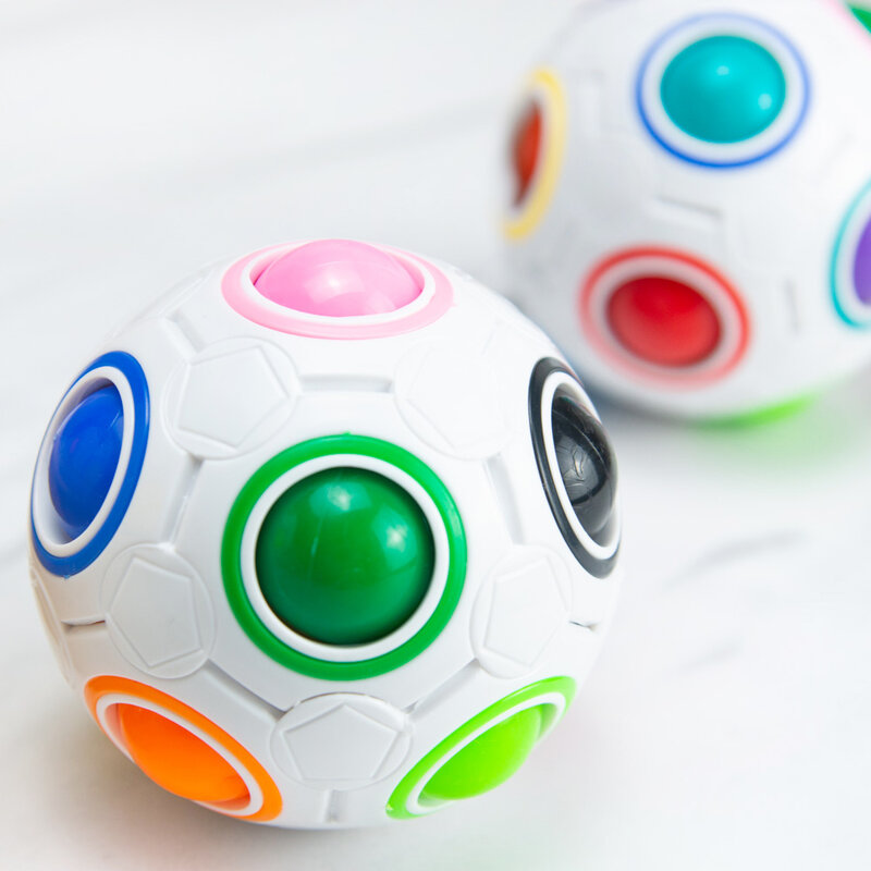 Antistress Magic Rainbow Puzzle Ball Mainan Pereda Stres Mainan Edukatif Mainan Belajar untuk Anak-anak Dewasa Hadiah Permainan Lucu
