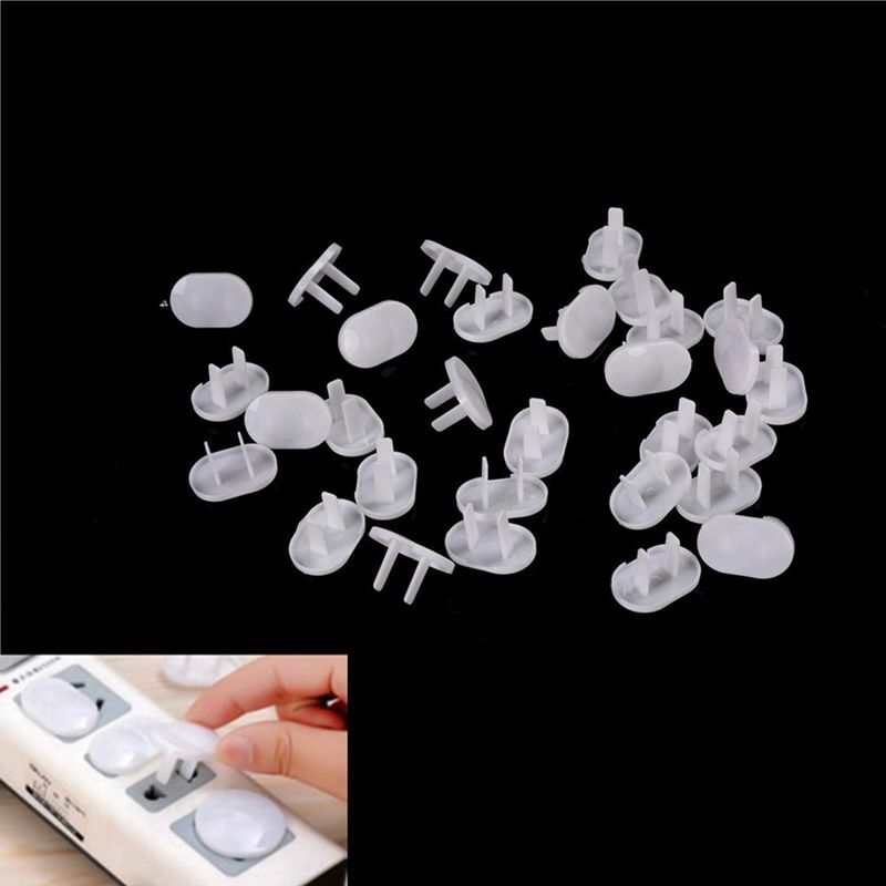 Hot 50Pcs Anti Electric Shock Plugs Protector Cover Cap Power Socket Electrical Outlet Baby Children Safety Guard Two Holes