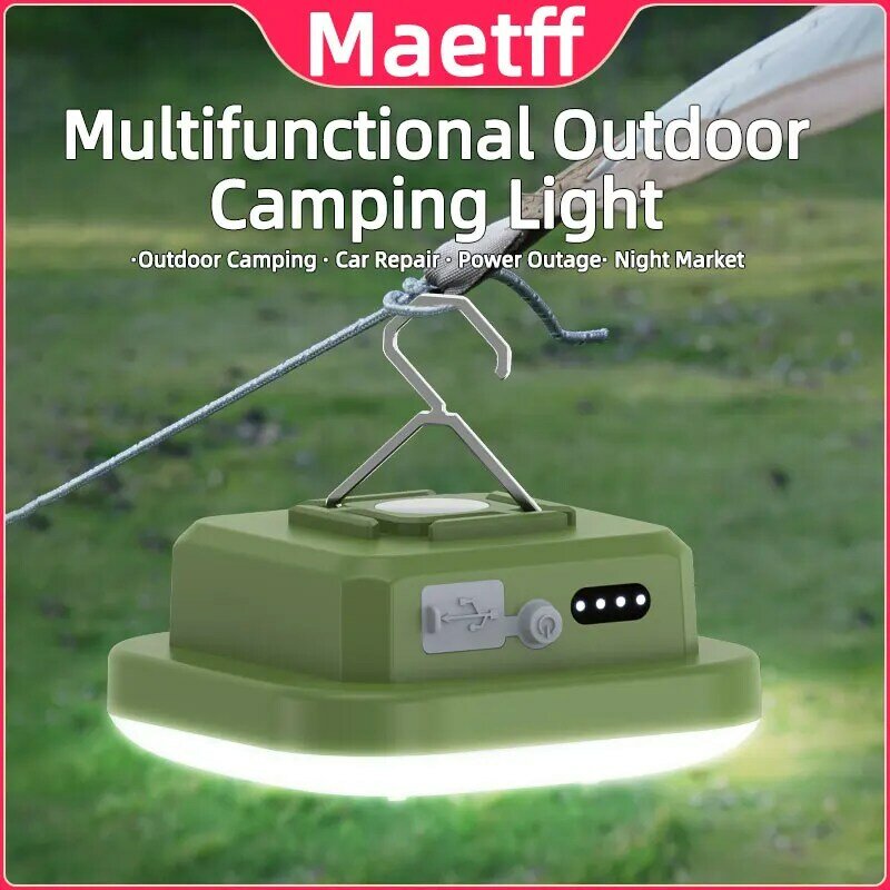 Maetff linterna portátil de carga súper rápida para acampar, lámpara colgante para tienda de campaña al aire libre, luces de trabajo de mantenimiento de coche de alta potencia