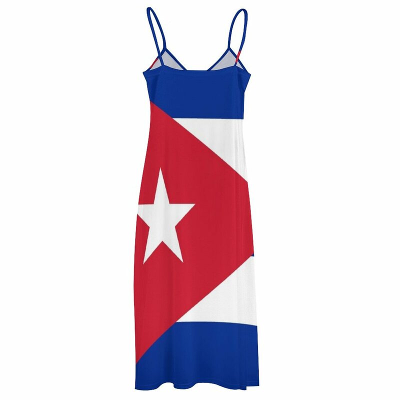 Vestido largo sin mangas de la bandera cubana de Cuba para mujer, falda de verano, vestidos de fiesta para mujer