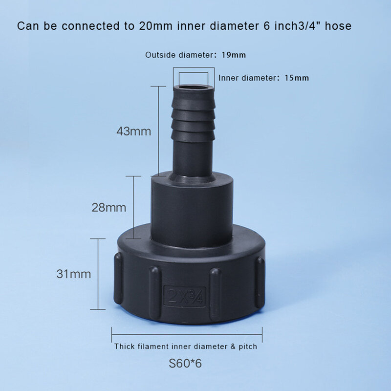 IBC Tank Bucket Connector Thread 1/2in 3/4in 1in 2in 1Pcs Accessories Adapter Durable Fittings For Water Connector Non-toxic