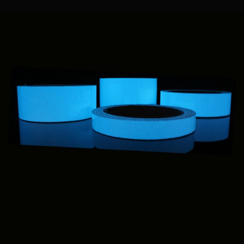 Auto-adesivo fluorescente azul luminosa fita, festa decoração do palco, noctilucent, aviso brilhante, fita de segurança, Dropshipping