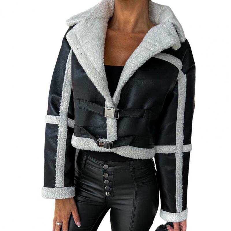 여성용 편안한 캐주얼 재킷, 럭셔리 가죽 표면, 빈티지 오토바이 겉옷, 실내용 인조