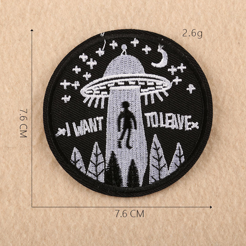 Pegatinas de parche bordado de Alien, insignias bordadas termoadhesivas ET, accesorios de tela, bolsa de tela, novedad de 2024