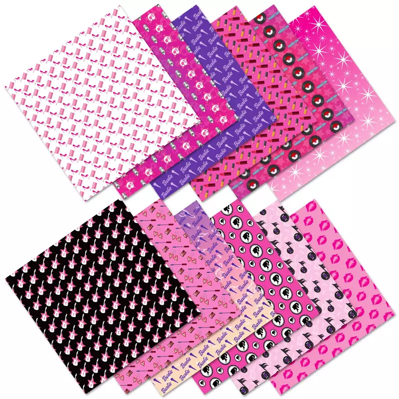 Papel Base de Manual Simples Criativo, Folhas De Papel Coloridas, Barbie Cor Rosa, 15*15cm, 12 Folhas