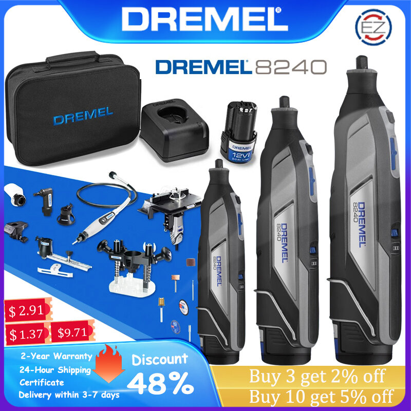 DREMEL 9-in-1 전기 연마기, 12V 리튬 이온 배터리, 전문 광택기, 사광기, 드릴, 절단기, 끈 없는 조각펜